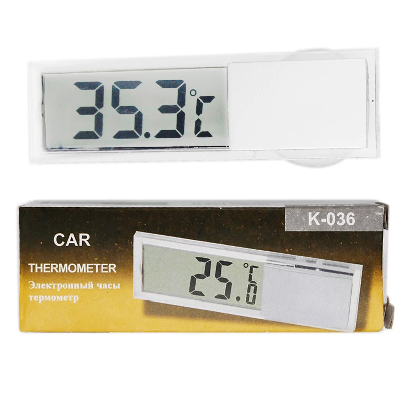 Мини-термометр датчик температуры автомобиля присоска цифровой ЖК-метр кронштейн ветрового стекла внутренняя температура термометр-20~ 110℃ 50% скидка