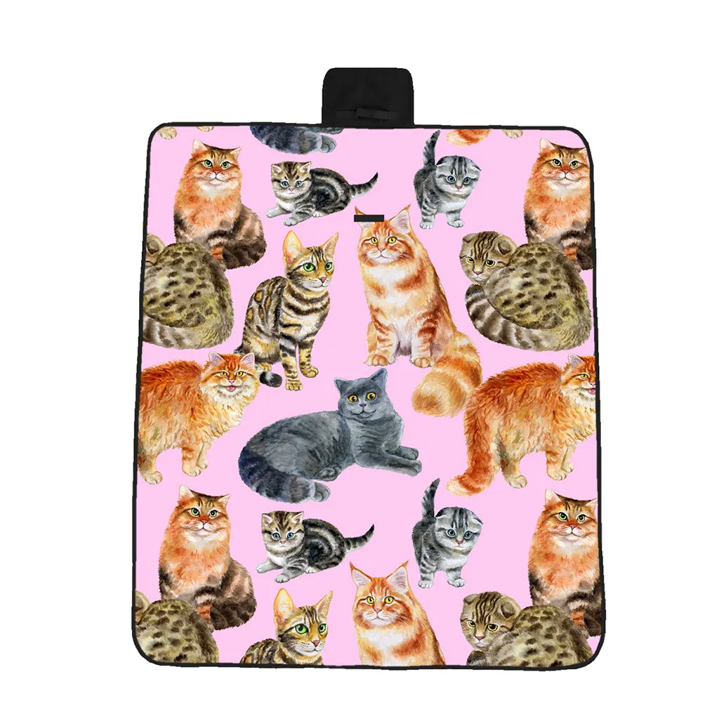 

Hand-painted Cat Pattern 3D Digital printing full polyester Oxford cloth picnic mat beach mat moisture pad