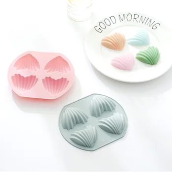 

4 heart shaped Madeleine Cake Silicone Mold Decorating Tools Nonstick Chocolate Jelly Pudding Molds for Kitchen Baking