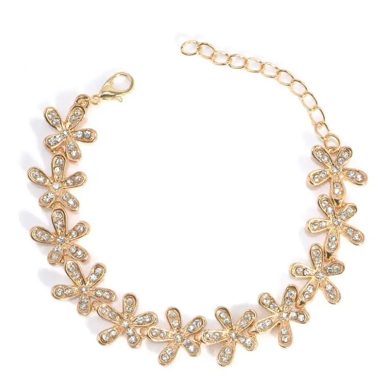 

2019 NEW Fashion temperament crystal full snowflake bracelet Wild flower bracelet bracelet