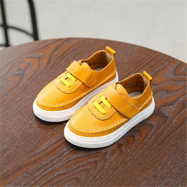 Children Sneakers White Soft Leather Sports Shoes For Kids PU Leather ...
