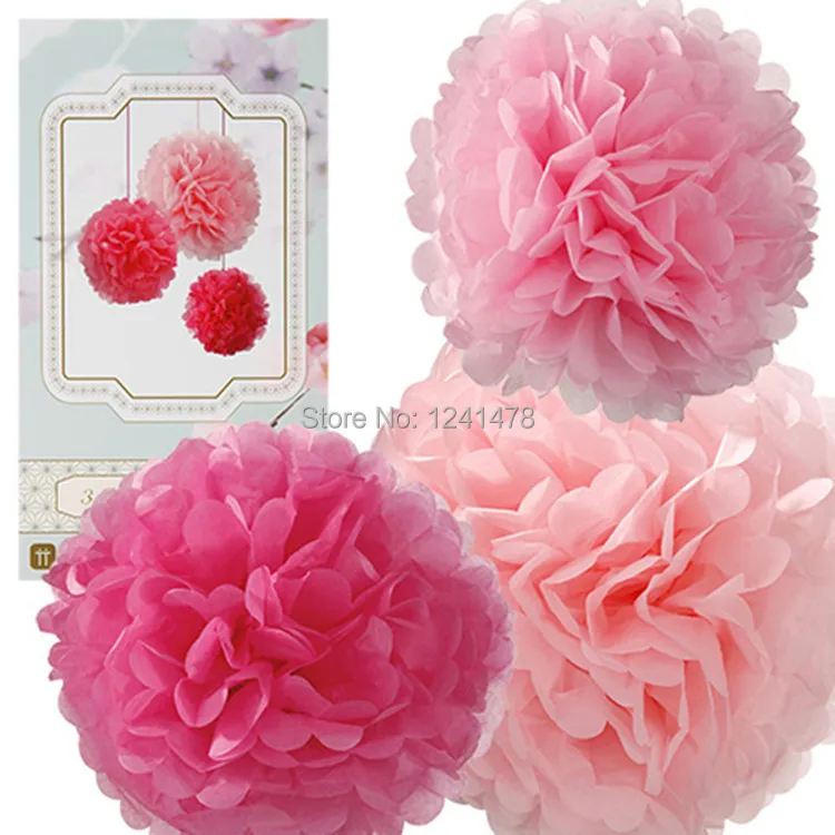 

16inch=40cm 5pcs/lot Party Decorations Tissue Paper Pompom Flowers Balls Decorations for Birthday Marriage Baby Shower Decor