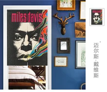 Taiwan Japan style Chinese American rock music poster bar fabric door curtain shade hanging curtain bedroom living room kitchen