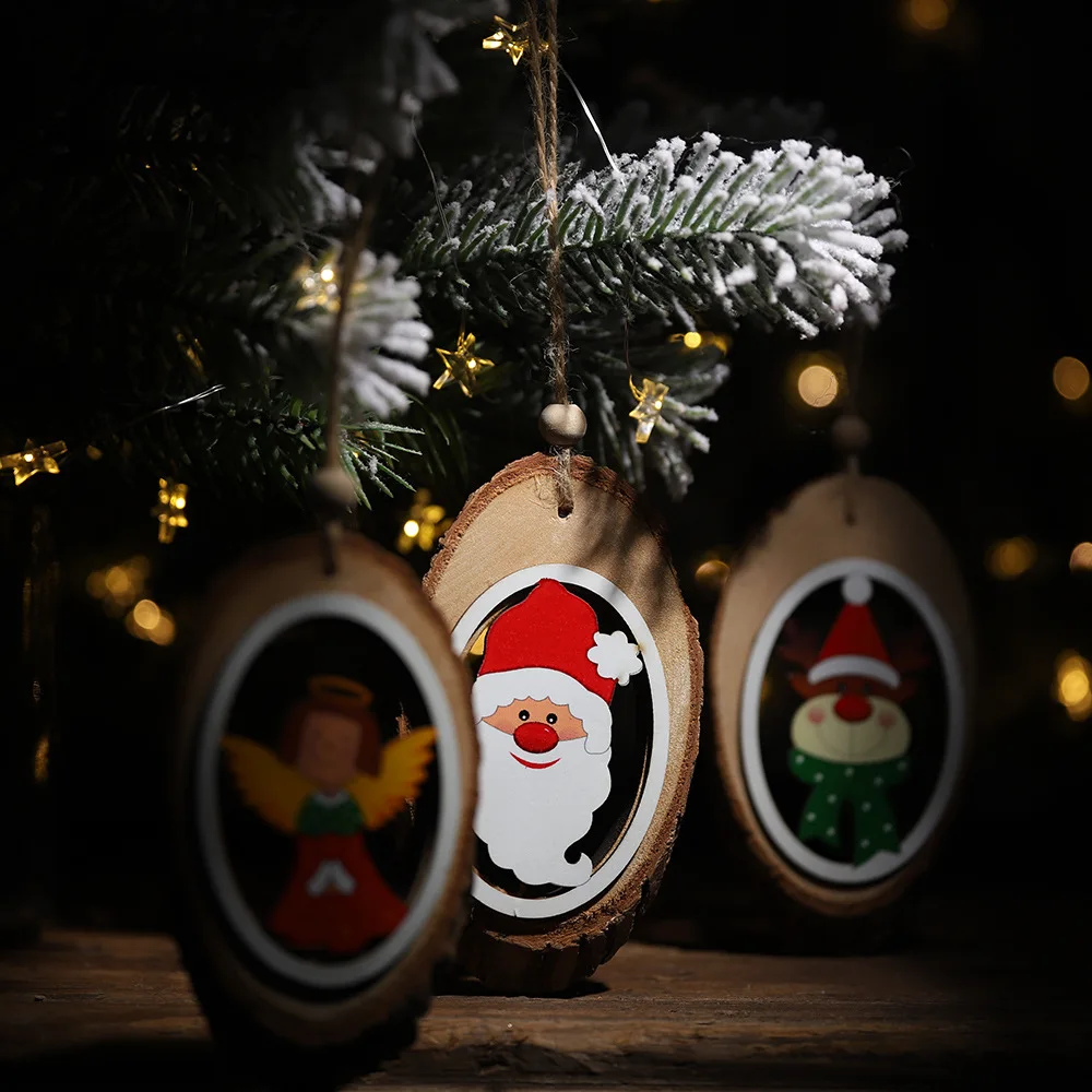 Рождественский деревянный подвесной кулон Navidad украшения на рождественскую елку