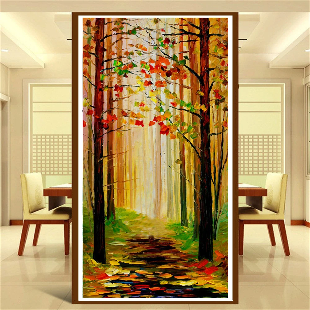 

100% 5D DIY Diamond embroidery landscape backdrop forest painting pictures Home Decor Fully Resin round rhinestone cross stich