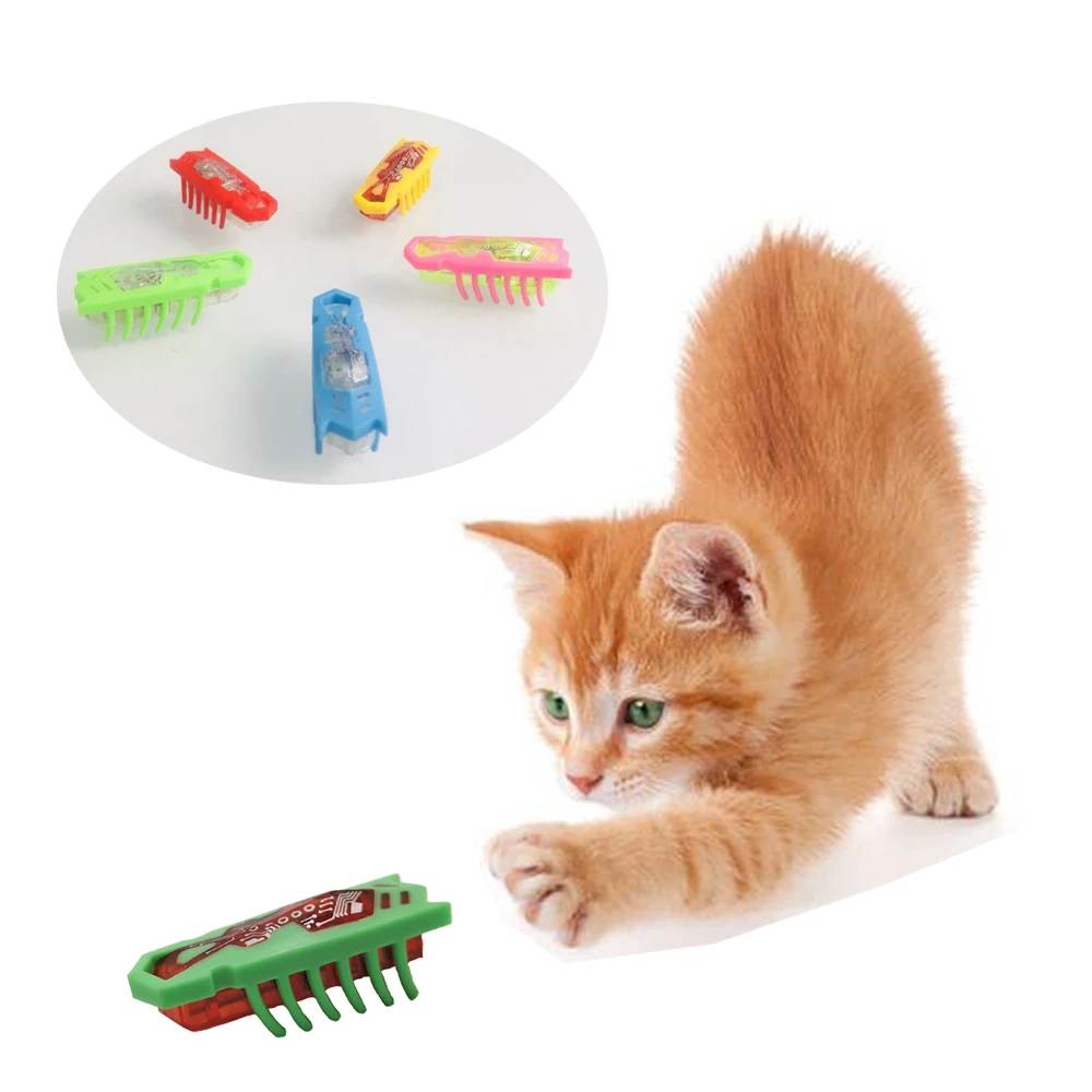 

Cat Toy Micro Robotic Bug Toy Hex Electronic Insect Toy Powered Fast Moving Interactive Training Playing Pet Educational Toys