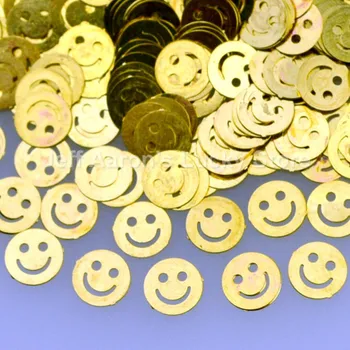 

1000PCS gold smiley metal nail foil decals 3d nail art decoration tools sticker alloy slice nail sequin 07