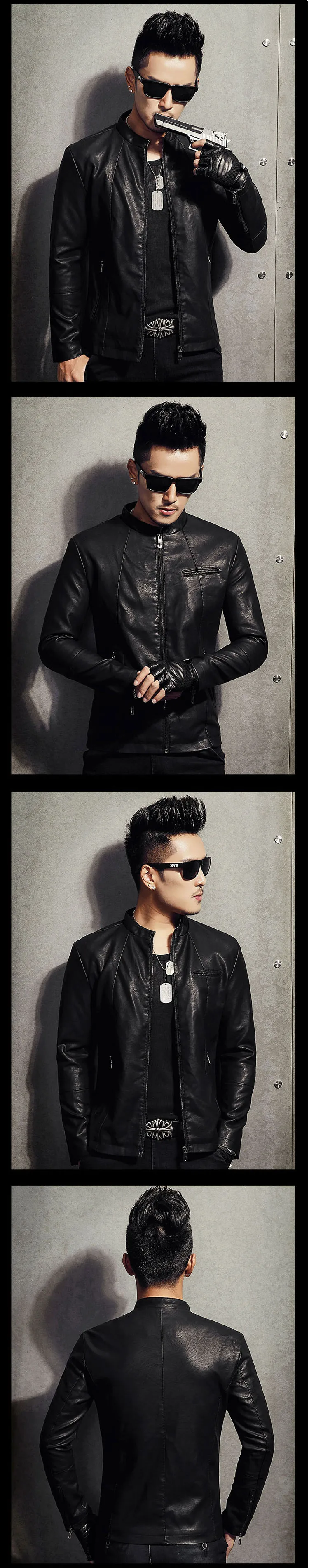 Мужская куртка из натуральной кожи с карманами на молнии; Новинка года ...