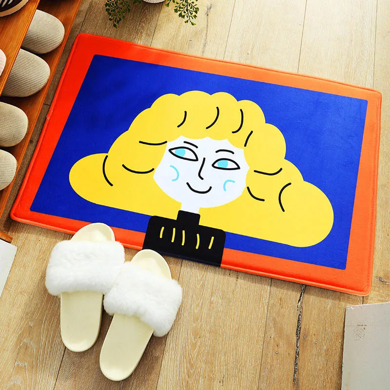 Мягкие плотные печатные фланелевые коврики для ванной напольный коврик для детей абсорбирующий нескользящий дверной проем для ванной комнаты