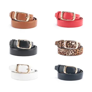 

New Fashion Women Belt Ladies Faux Leather Metal Buckle Strap Women Girl Dress Apparel Accessories Six Color Available