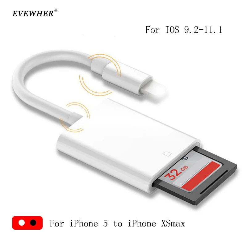 USB кабели Micro SD OTG кардридер смарт камера для iPhone 5 6 7 8 XSmax карты памяти адаптер без