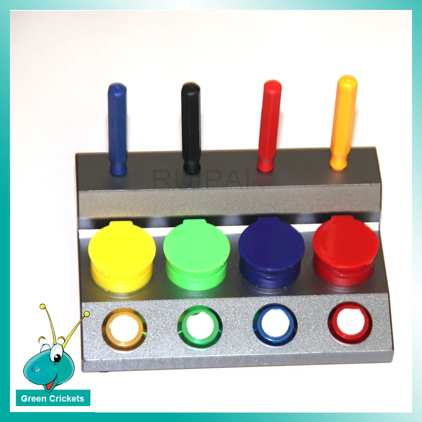 High End Watch Oiler Stand set,Aluminum Alloy 4 Watch Oil Dip Set Stand