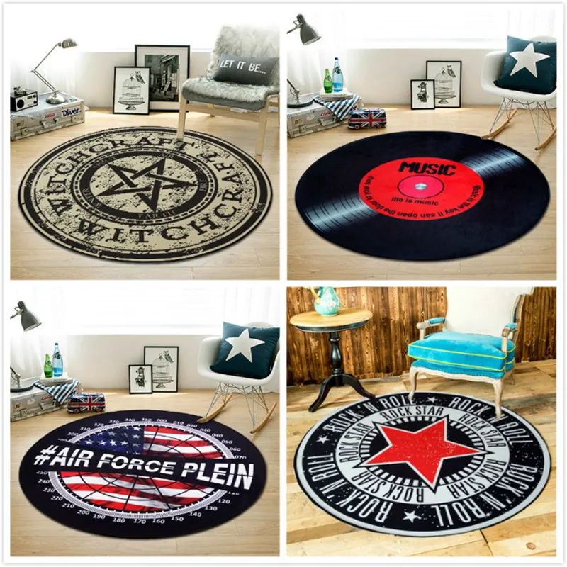  Fashion Pentagram Soft Flannel Foot Door Yoga Chair Play Mat Bathroom Hallway Carpet Area Rug Round - 32856084202
