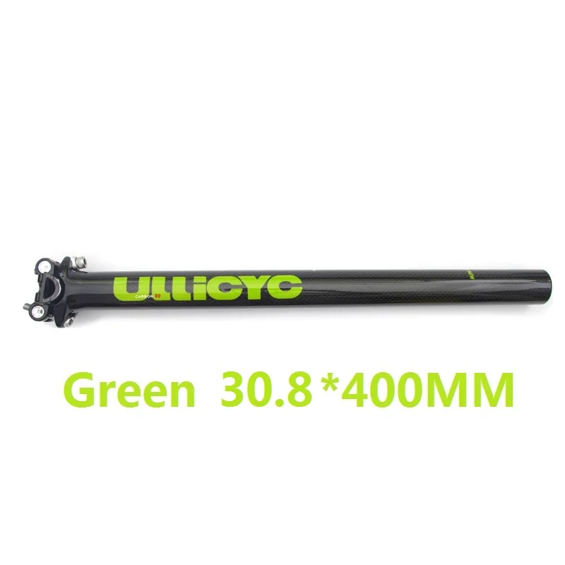 30.8X400mm Green ULLICYC MTB полностью углеродное волокно 3K горный велосипед дорожный велосипед сиденье труба 27,2*30,8*31,6 мм X 350 мм* 400 мм - Цвет: 30.8X400mm Green