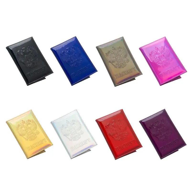 

Fashion Russia PU Leather Holographic Passport Travel Wallet Holder ID Cards Cover Case