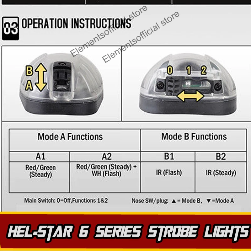 Элемент HEL-STAR 6 сигнальный зеленый красный ИК лампа Softair Wapens Arsoft Armas шлем Waffen фонарь для охоты Тактический стробоскоп светильник