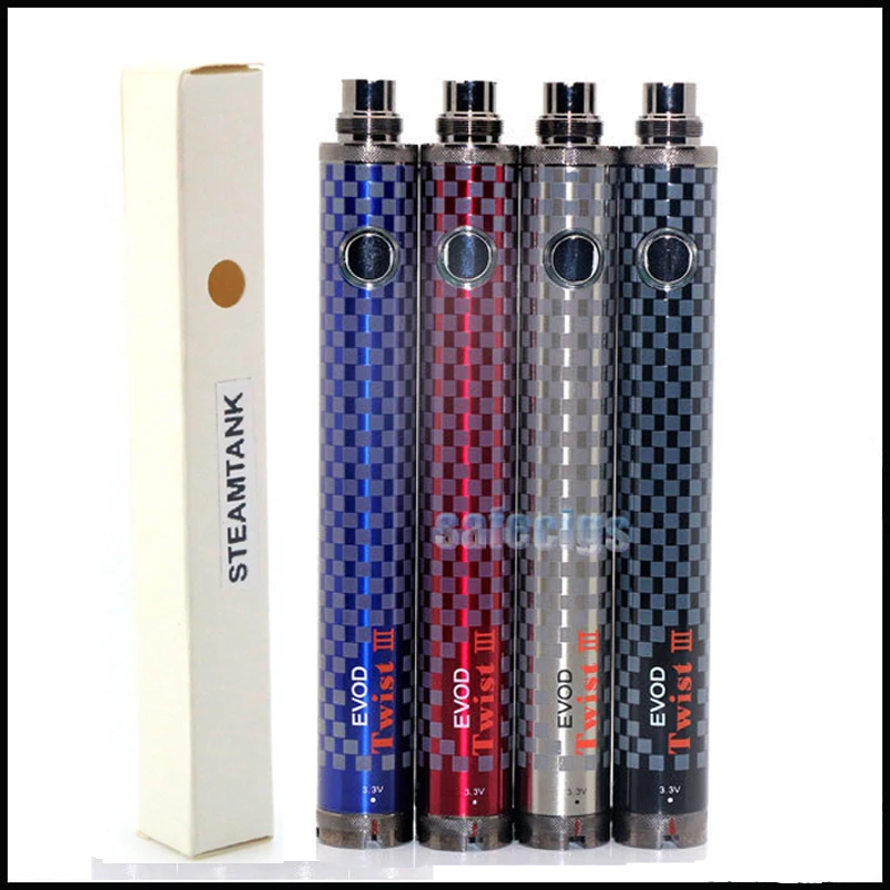 Steamtank Evod Twist III Battery VV 1600mah Micro USB electronic cigarette variable voltage 3 for Vaporizer |