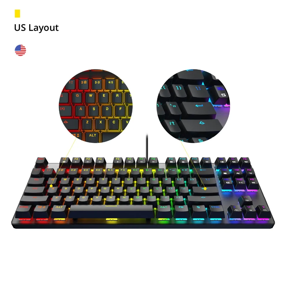 DREVO Tyrfing V2 87Key RGB Подсветка Игры Механическая клавиатура компактная