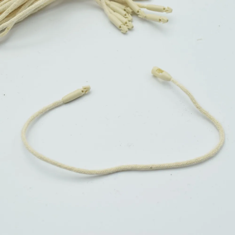 980pcs/lot Good quality Cotton clothes garment hang Tag String Snap Lock Pin Loop Fastener Ties For product tags