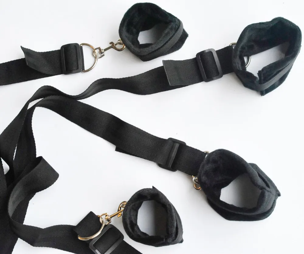 Fuzzy under bed Sex bondage leg restraint harness straps Handcuffs Ankle cuff set Adult Fetish Game Toy kit for men women couple 1 Fuzzy under bed Sex bondage leg restraint harness straps Handcuffs Ankle cuff set Adult Fetish Game Toy kit for men women couple 1