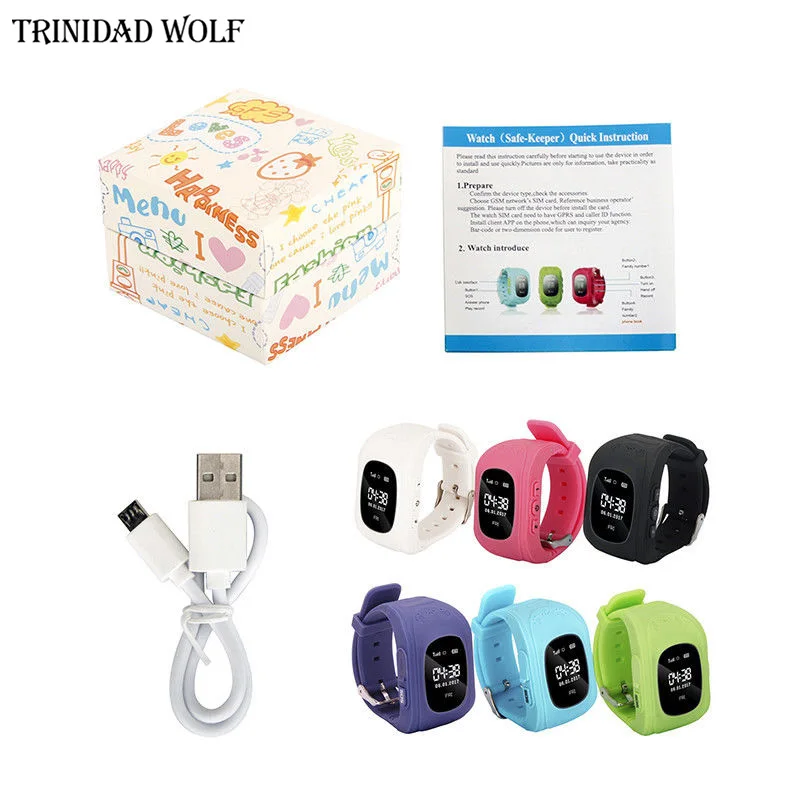 

TRINIDAD WOLF Q50 Smart Watch Child GPS Tracker SOS Smart Monitoring Positioning Phone Kids GPS Watch Anti-lost Calling Watch