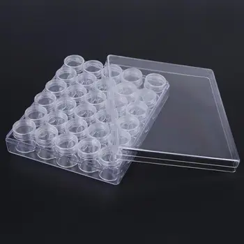

Hot 30 pcs 6g Transparent Plastic Jewelry Bead Storage Box Cosmetic Container Jars With Rectangle Plastic Box