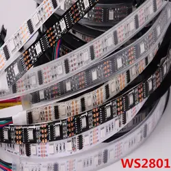WS 2801 DC5V индивидуально адресуемых 32 светодиодов/m 5050 RGB 12 мм развития ambilight ТВ led Волшебный сон Цвет дюралайт 5 м/roll
