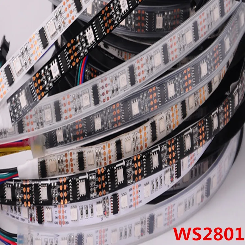 

WS 2801 DC5V Individually addressable 32leds/m 5050 RGB 12mm development ambilight TV led Magic Dream Color Rope Light 5m/roll