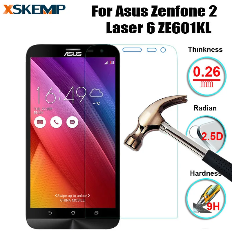 

For Asus Zenfone 2 Laser 6 ZE601KL Real Tempered Glass Explosion Proof Screen Protector Film Anti-Scratch Protective Guard Glass