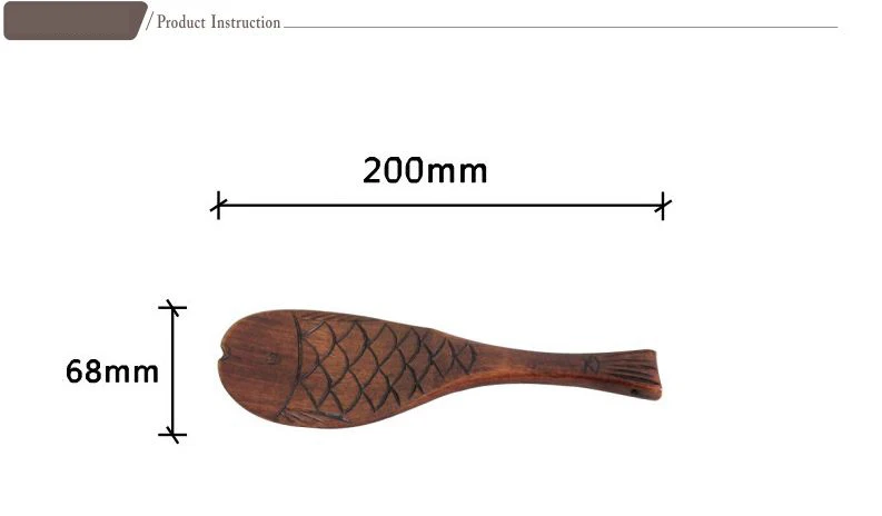 1 шт Дерево ложка-лопатка для риса ковш милая форма рыбы ложка антипригарным Кухня инструменты 21*7 см
