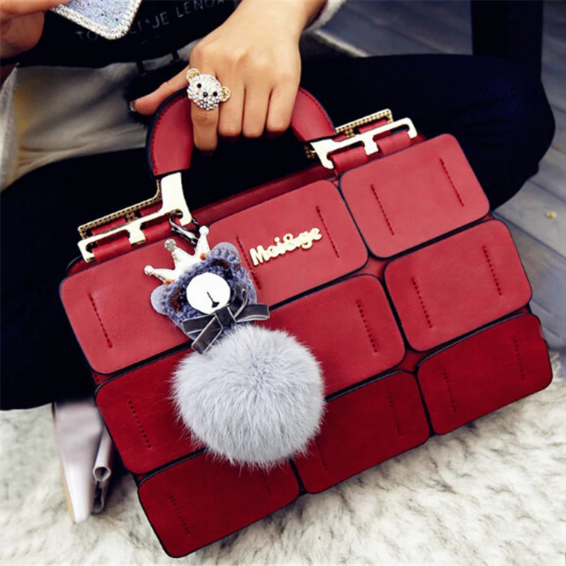 

Brand Bags For Women Handbag Stitching Leather Messenger Bags Luxury Top-Handle Bags Females Tote Crossbody Bags Bolsas Feminina