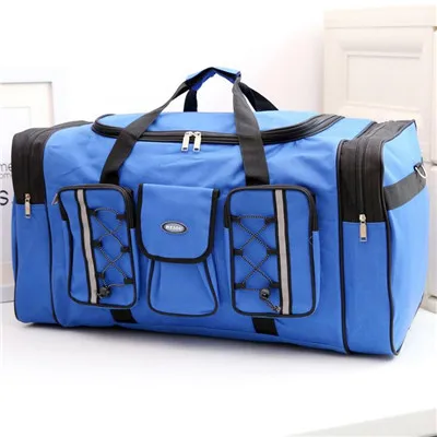 Для мужчин дорожные сумки большой Ёмкость хранения Организатор модные холщовые дорожные сумки ручной упаковочные, багажные, кубической формы складные сумки мульти-карман - Цвет: Blue