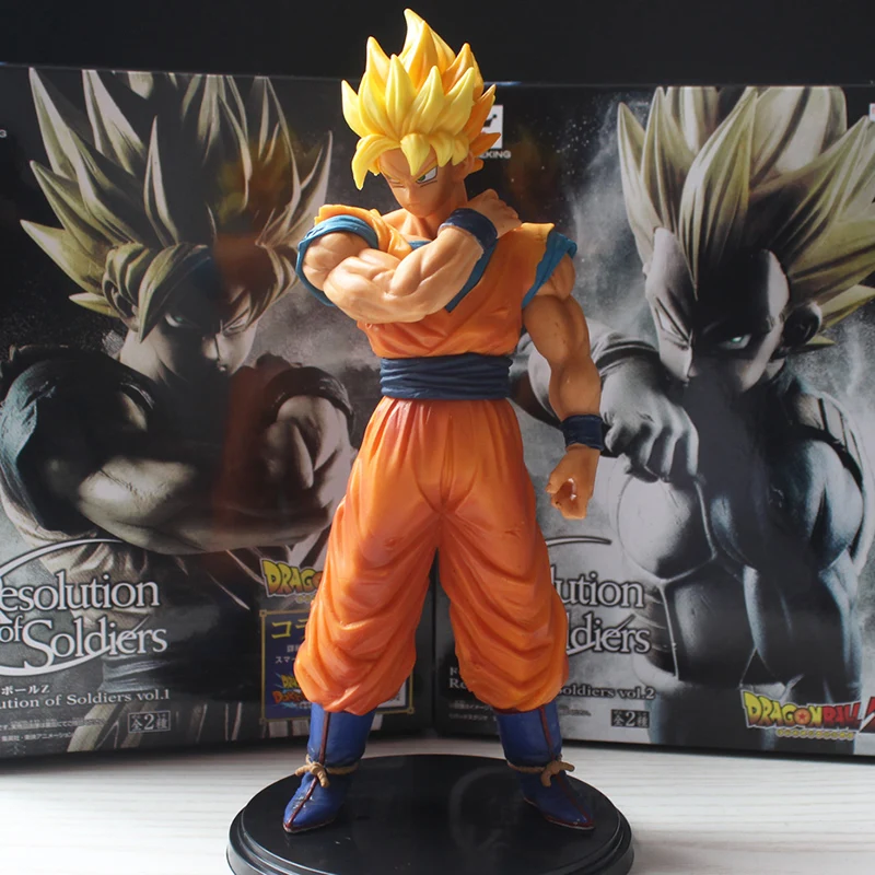 

Anime Dragon Ball Z Figure Resolution Of Soldiers ROS Super SaiYan Son Goku PVC Model Toy