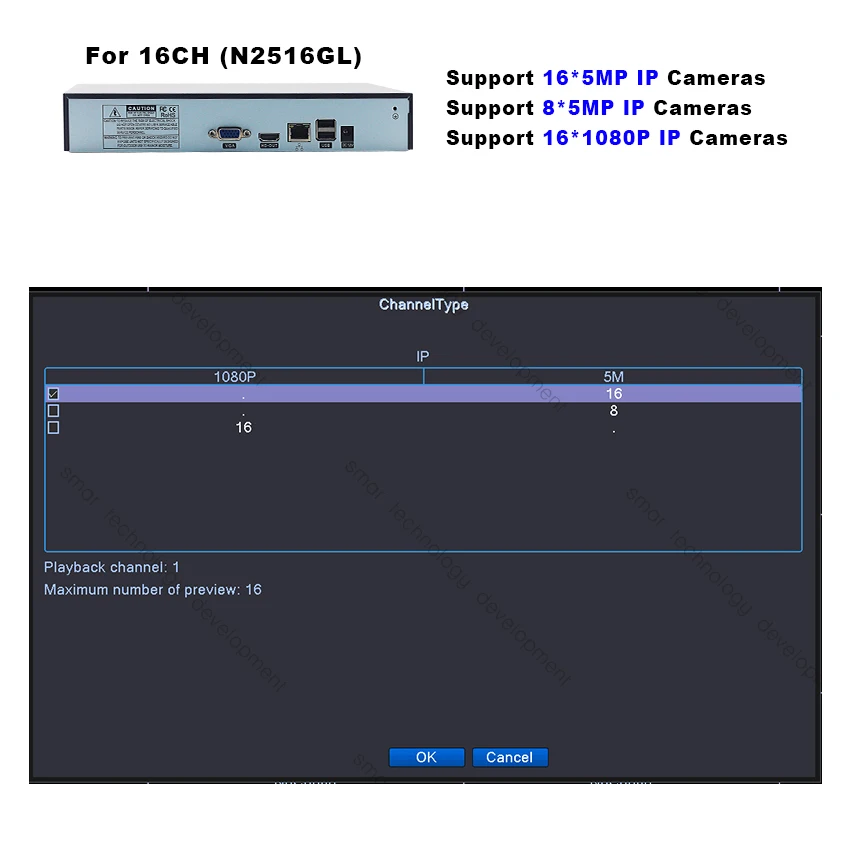 Видеорегистратор H.265 16CH 5MP/8CH 4MP/4CH 5MP CCTV NVR Hi3536D securet ONVIF Cloud P2P электронная почта