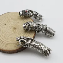 3 шт./лот, тибетский серебряный дракон, волосы, оплетка, дредлок, трубчатый бисер, кольцо для наращивания волос, аксессуары