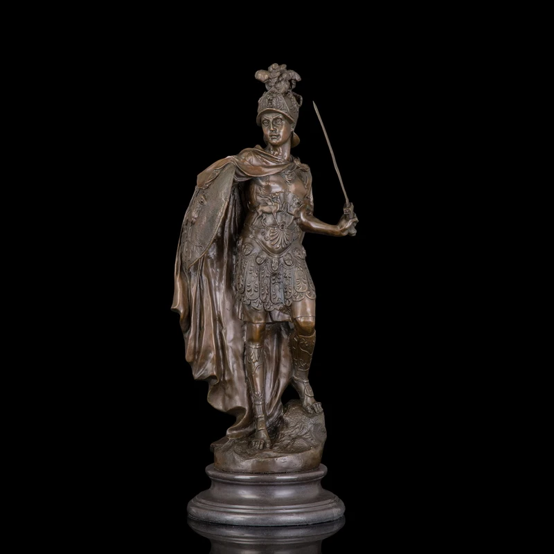 Arts Crafts Copper Bronze Sculpture Soldier Medieval Knight Armor