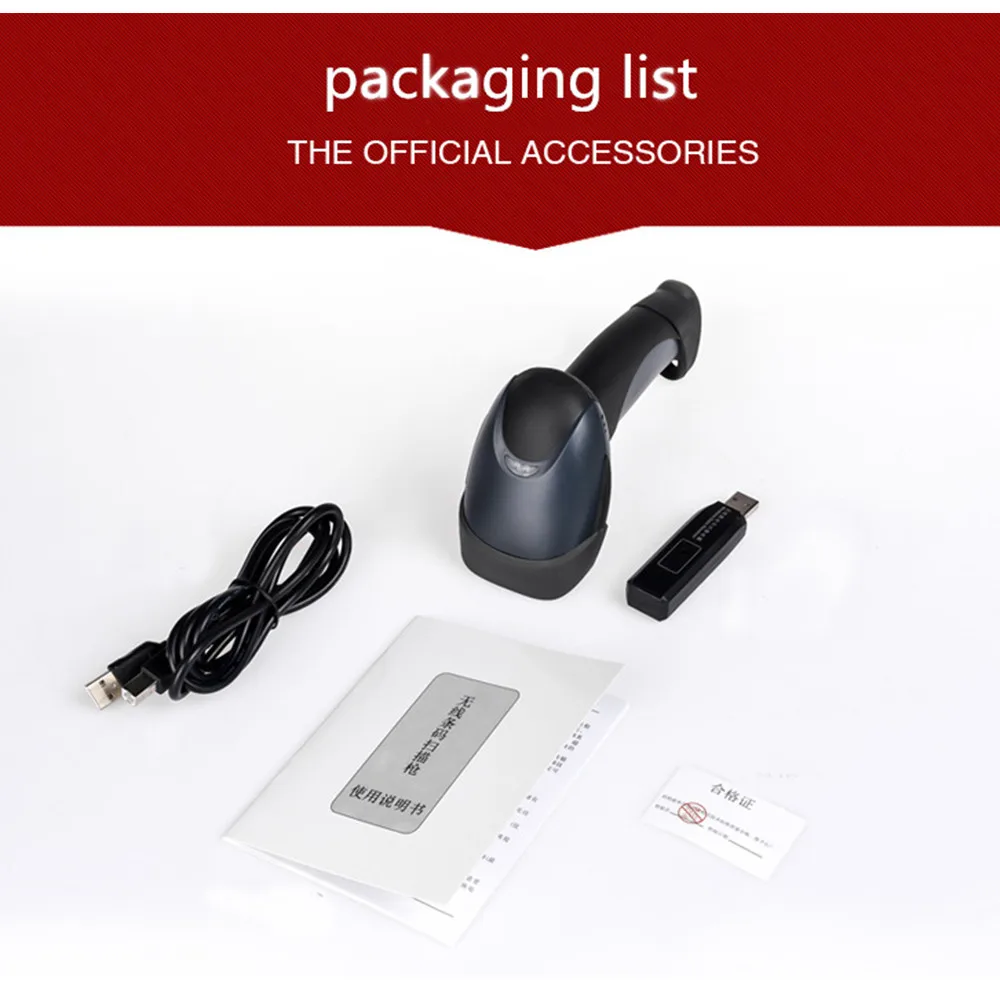 Portátil de Código de Barras sem Fio Leitor de Código de Pagamento Móvel sem Fio Scanner Laser Alta Velocidade Scaned Conmputers Pos Usb m2 32bit 15 conmputers POS scanner USB leitor de código de pagamento móvel Sem Fio