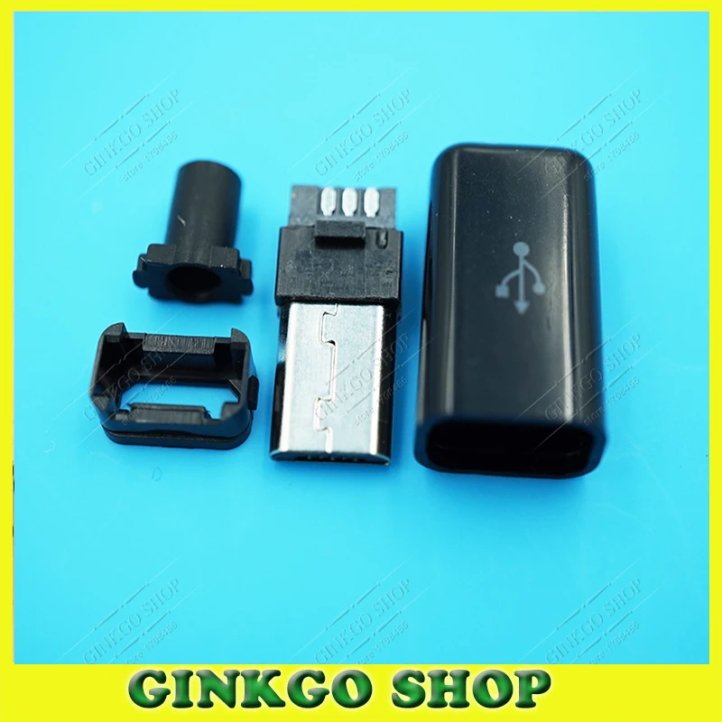 10 компл./лот 4 в 1 сделай сам свариваемый микро Мужской USB длинный штекер черный
