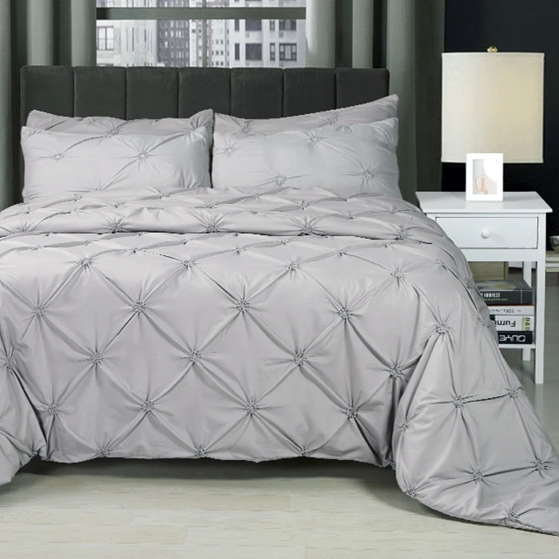 

Fanaijia Solid color 3d flower bedding sets queen size duvet cover set with Pillowcase AU size single Bedlinen Home textile