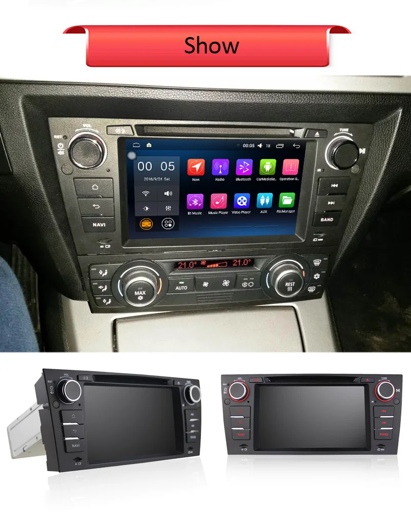 Flash Deal 7 Inch Quad Core 1024*600 Android 8.1 Car Stereo Radio GPS Navigation For BMW E90 2004~2012 GPS Capacitive Touch Screen Radio 3