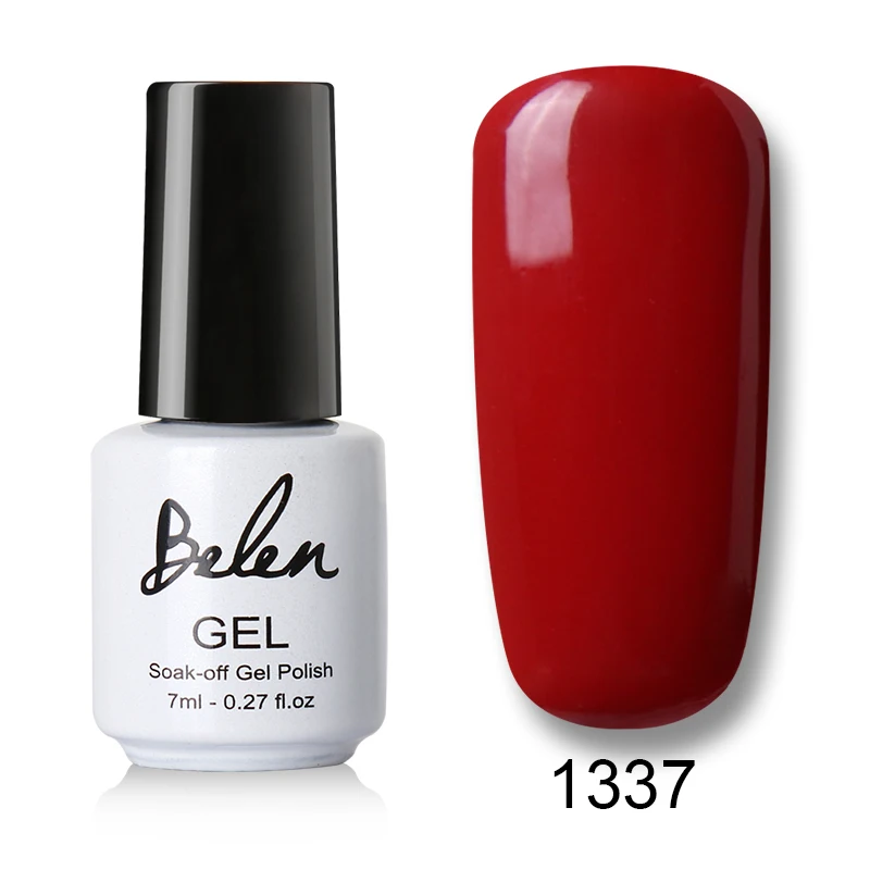 Belen 7 мл чистый цвет УФ-гель для ногтей полуперманентный лак штамповка Эмаль живопись гель лак геллак гель лак - Цвет: 1337