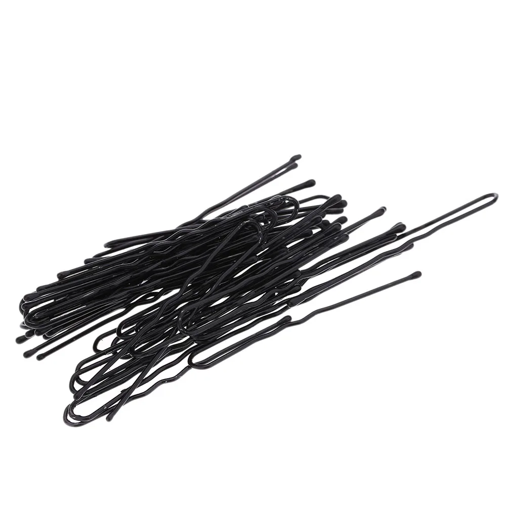 50 шт./лот шпильки для волос тонкая u-образная заколка для волос черные металлические зажимы Здоровье Уход за волосами Инструменты для укладки