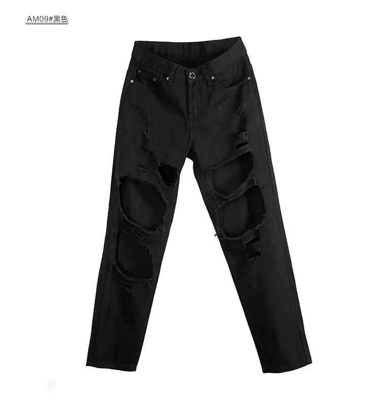 2017, quick sell through, ebay, hot, burst, Russian women, holes, cowboy, loose, straight nine pants, selling, supply (36)