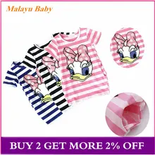 Malayu/платье для маленьких девочек Брендовая детская летняя одежда в полоску с рисунком для девочек платья принцессы для детей от 2 до 6 лет, A122