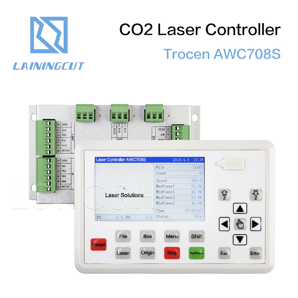 LSKCSH Trocen AWC708S CO2 система лазерного контроллера для Co2 лазерной гравировки резки оптовая продажа заменить AWC708C Lite Ruida