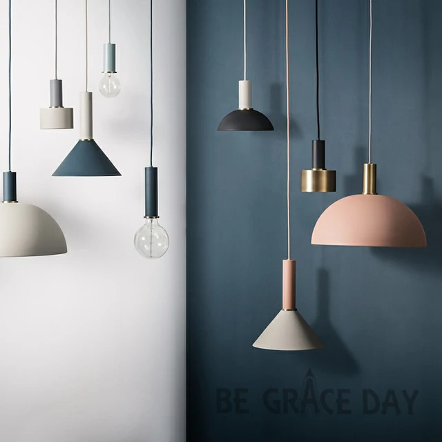 Nordic Simple Bar Hanging Lamp Colored Pendant Light Restaurant Nordic Simple Bar Hanging Lamp Colored Pendant Light Restaurant Bedroom Bedside Lights Modern