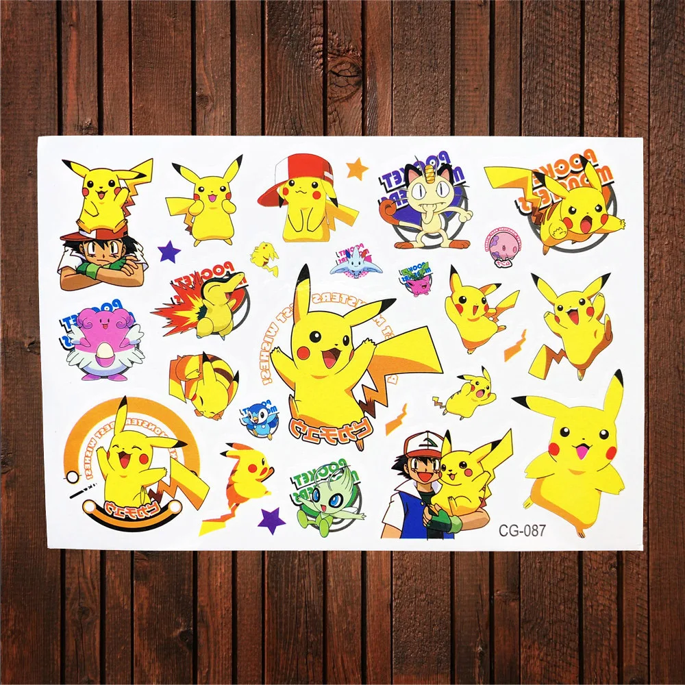 

Pokemon Go Temporary Flash Tattoo Sticker / ACG087 Waterproof Body Art Tattoo For Kids / Japanese Harajuku Cartoon Tatoo Gifts
