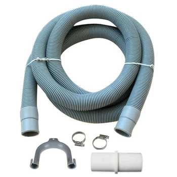 

2m NEW Washing Machine Dishwasher Drain Waste Hose Extension Pipe With Bracket Set Waschmaschine Ablaufschlauch