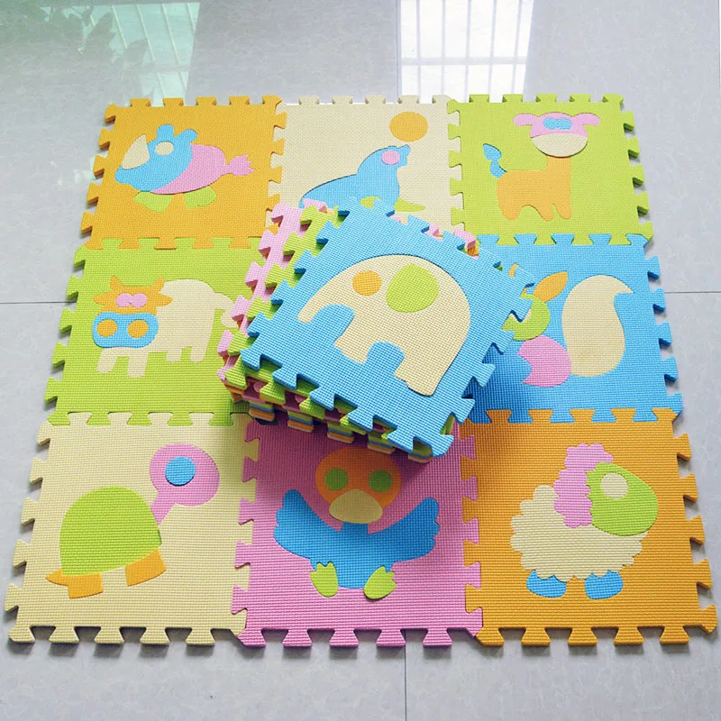 9pcs set Animal Crawling Play Mat For Children Baby Climb Puzzle Eva Foam Carpet Kids Rug