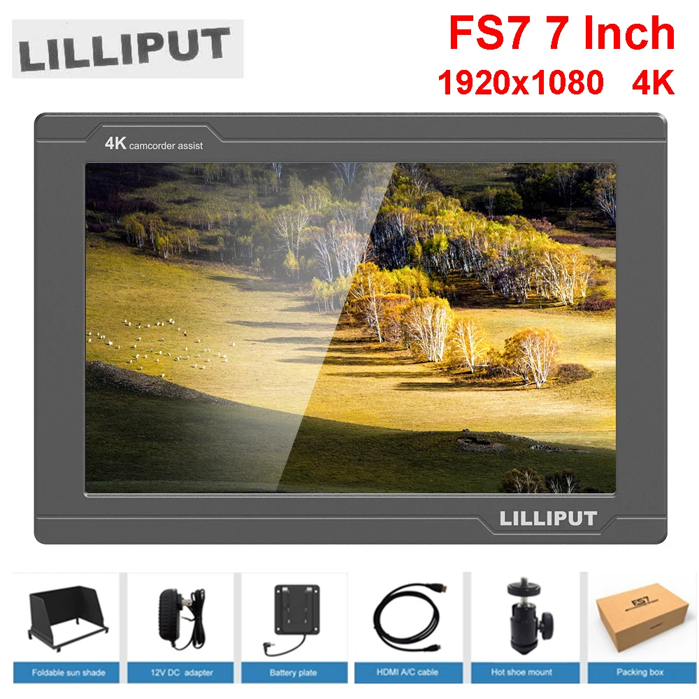 Lilliput FS7 7 дюймов Full HD 1920x1200 4K HDMI in/out 3G-SDI in/out On camera видео полевой монитор для sony PXW-FS7/EVA1/Gimbal